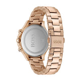 Hugo Boss Hera Chronograph Blue Dial Gold Steel Strap Watch for Women - 1502566