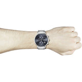 Hugo Boss Integrity Chronograph Blue Dial Silver Steel Strap Watch for Men - 1513779