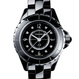 Chanel J12 Diamonds Black Dial Black Steel Strap Watch for Women - J12 H2569