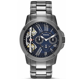 Fossil Grant Twist Multifunction Blue Dial Grey Steel Strap Watch for Men - ME1146