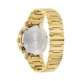 Versace Greca Chronograph Black Dial Gold Steel Strap Watch For Men - VEZ900421