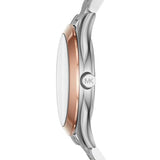 Fossil Jacqueline White Dial Two Tone Steel Strap Watch for Women - ES3844