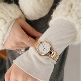 Daniel Wellington Iconic Link White Dial Rose Gold Steel Strap Watch for Women - DW00100213