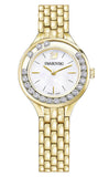 Swarovski Lovely Crystals White Dial Gold Steel Strap Watch for Women - 5242895