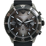 Emporio Armani Diver Chronograph Black Dial Black Silicone Strap Watch For Men - AR11515