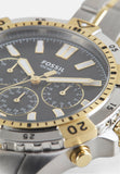 Fossil Garrett Chronograph Green Dial Two Tone Steel Strap Watch for Men - FS5622
