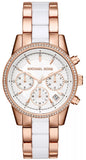 Michael Kors Ritz White Dial Two Tone Steel Strap Watch for Women - MK6324