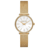 Michael Kors Pyper Quartz Mother of Pearl White Dial Gold Mesh Bracelet Watch For Women - MK4619