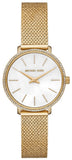 Michael Kors Pyper Quartz Mother of Pearl White Dial Gold Mesh Bracelet Watch For Women - MK4619