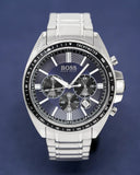 Hugo Boss Driver Chronograph Black Dial Silver Steel Strap Watch For Men - 1513080