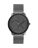 Calvin Klein Minimal Grey Dial Grey Mesh Bracelet Watch for Men - K3M517P4