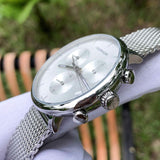 Calvin Klein High Noon Silver Dial Silver Mesh Bracelet Watch for Men - K8M27126