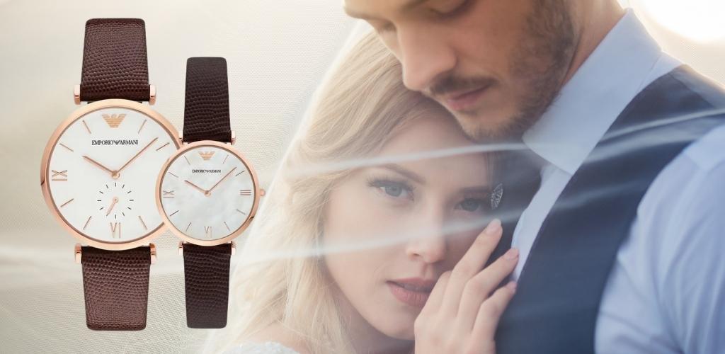 Emporio Armani Analog White Dial Brown Leather Strap Watch For Men - AR9042