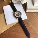 Versace V-Ray Chronograph White Dial Black Leather Strap Watch for Men - VDB040014