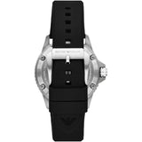 Emporio Armani Sea Explorer Meccanico Automatic Black Dial Black Silicone Strap Watch For Men - AR60062