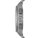 Emporio Armani Federico Chronograph Black Dial Silver Steel Strap Watch For Men - AR11560