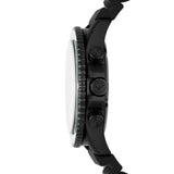 Emporio Armani Diver Chronograph Quartz Green Dial Black Silicon Strap Watch For Men - AR11463