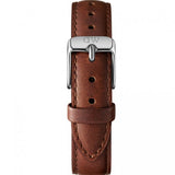 Daniel Wellington Classic Petite St Mawes White Dial Brown Leather Strap Watch For Women - DW00100187