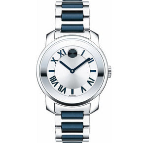 Movado Bold Silver Dial Two Tone Steel Strap Watch For Women - 3600354