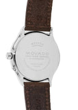 Movado Heritage Moonphase Blue Dial Brown Leather Strap Watch For Women - 3650009