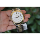 Michael Kors Runway White Dial Two Tone Stainless Steel Strp Watch for Women - MK3204A