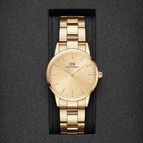 Daniel Wellington Iconic Link Unitone Gold Dial Gold Steel Strap Watch For Women - DW00100403