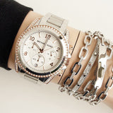 Michael Kors Blair Chronograph Silver Dial Silver Steel Strap Watch for Women - MK5459
