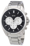 Hugo Boss Driver Chronograph Black Dial Silver Steel Strap Watch for Men - 1512883