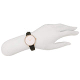 Michael Kors Pyper Three Hand White Dial Black Leather Strap Watch For Women - MK2835