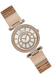 Guess Muse Quartz Silver Dial Rose Gold Steel Strap Watch For Women - W1008L3