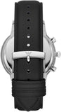 Emporio Armani Giovanni Chronograph Black Dial Black Leather Strap Watch For Men - AR11431