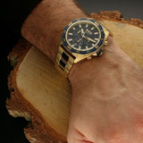 Hugo Boss Energy Chronograph Blue Dial Gold Steel Strap Watch For Men - 1513973