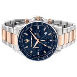 Maserati SFIDA Chronograph Blue Dial Two Tone Steel Strap Watch For Men - R8873640012