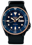 Seiko 5 Sports Automatic Blue Dial Black NATO Strap Watch for Men - SBSA098