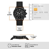 Emporio Armani Mario Chronograph Black Dial Black Nylon Strap Watch For Men - AR11453