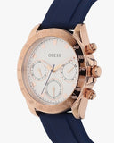 Guess Eclipse White Dial Blue Rubber Strap Watch for Women - GW0315L2