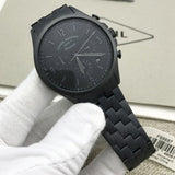 Fossil Forrester Chronograph Black Dial Black Steel Strap Watch for Men - FS5697