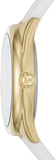 Michael Kors Janelle Three Hand Silver Dial White Rubber Strap Watch For Women - MK7141
