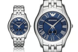 Emporio Armani Valente Chronograph Blue Dial Silver Steel Strap Watch For Men - AR1789