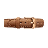 Daniel Wellington Classic Petite Durham Black Dial Brown Leather Strap Watch For Women - DW00100166