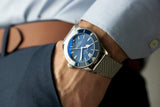 Breitling Superocean Heritage B20 Automatic 44 Blue Dial Silver Mesh Bracelet Watch for Men - AB2030161C1A1