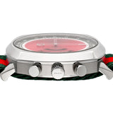 Gucci Grip Quartz Chronograph Red Dial Two Tone NATO Strap Watch for Men - YA157304