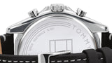 Tommy Hilfiger Parker Chronograph Quartz Grey Dial Black Leather Strap Watch For Men - 1791838