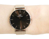 Daniel Wellington Petite Amber Brown Dial Rose Gold Mesh Strap Watch for Women - DW00100478