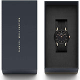 Daniel Wellington Iconic Round Case Motion Black Dial Rubber Strap Watch For Men - DW00100425