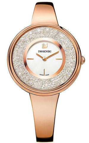 Swarovski Crystalline Bracelet White Dial Rose Gold Steel Strap Watch for Women - 5269250