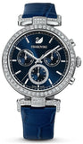 Swarovski Era Journey Blue Dial Blue Leather Strap Watch for Women - 5479239