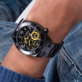 Guess Axel Multifunction Black Dial Black Steel Strap Watch For Men - GW0488G3