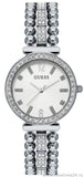 Guess Gala Diamonds Silver Dial Silver Steel Strap Watch for Women - GW0401L1