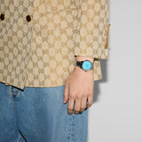 Gucci G Timeless Quartz Turquoise Dial Silver Steel Strap Unisex Watch - YA1265044